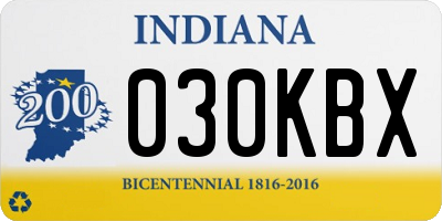 IN license plate 030KBX