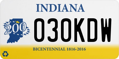 IN license plate 030KDW
