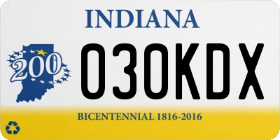 IN license plate 030KDX