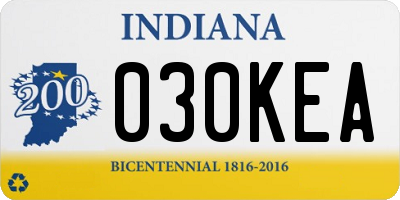 IN license plate 030KEA