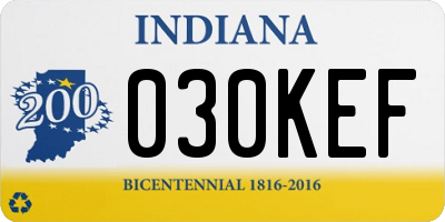 IN license plate 030KEF