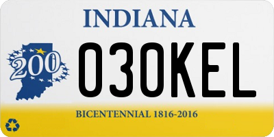 IN license plate 030KEL