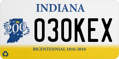IN license plate 030KEX