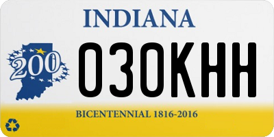 IN license plate 030KHH