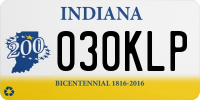 IN license plate 030KLP