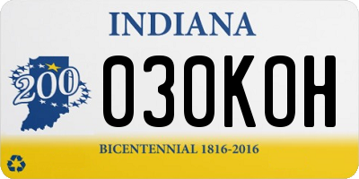 IN license plate 030KOH
