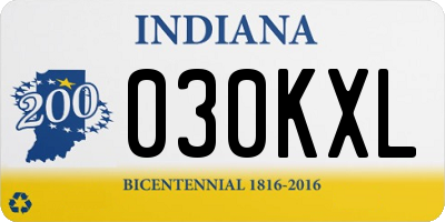 IN license plate 030KXL