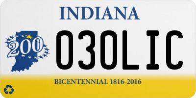 IN license plate 030LIC