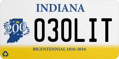 IN license plate 030LIT