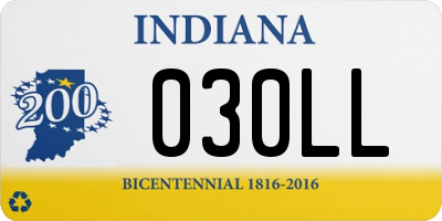 IN license plate 030LL