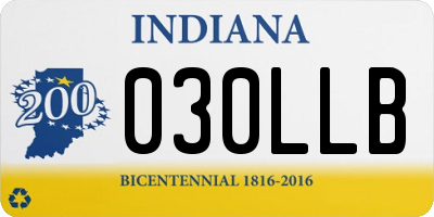 IN license plate 030LLB