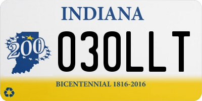 IN license plate 030LLT