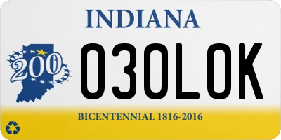 IN license plate 030LOK