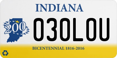 IN license plate 030LOU