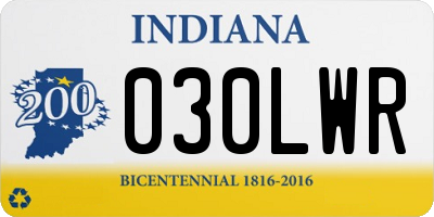 IN license plate 030LWR