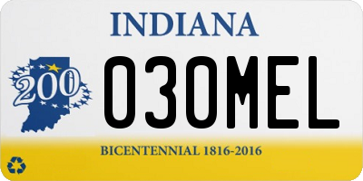 IN license plate 030MEL