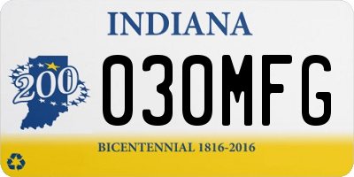 IN license plate 030MFG