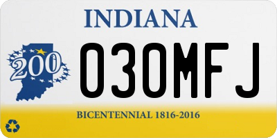IN license plate 030MFJ