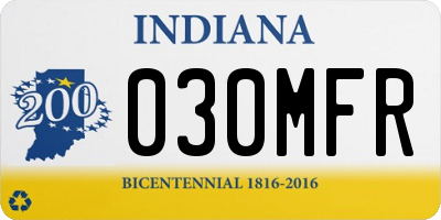 IN license plate 030MFR