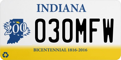 IN license plate 030MFW