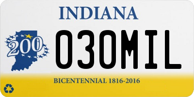 IN license plate 030MIL