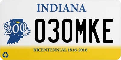 IN license plate 030MKE