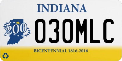 IN license plate 030MLC
