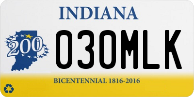 IN license plate 030MLK