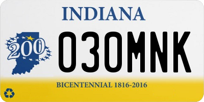IN license plate 030MNK
