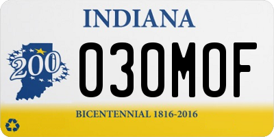IN license plate 030MOF