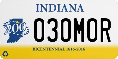IN license plate 030MOR