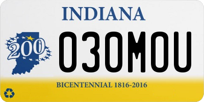 IN license plate 030MOU