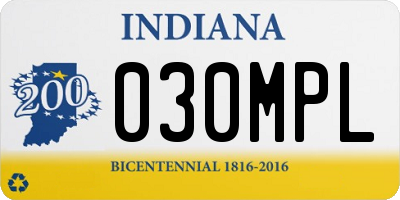 IN license plate 030MPL