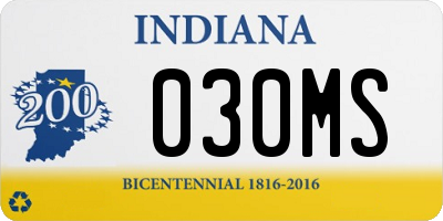 IN license plate 030MS