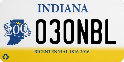 IN license plate 030NBL