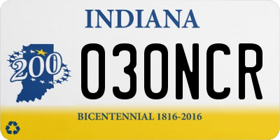 IN license plate 030NCR