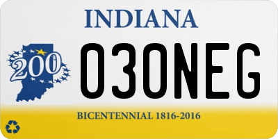 IN license plate 030NEG
