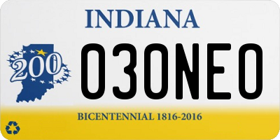 IN license plate 030NEO