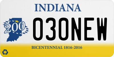 IN license plate 030NEW