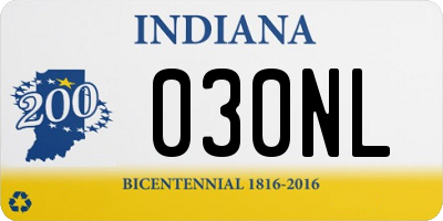 IN license plate 030NL