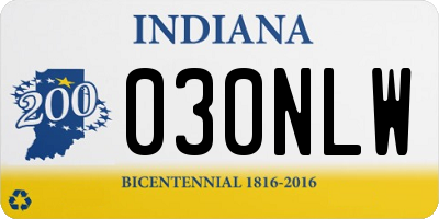 IN license plate 030NLW