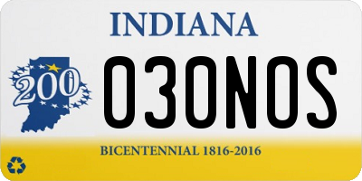 IN license plate 030NOS