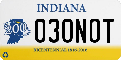 IN license plate 030NOT