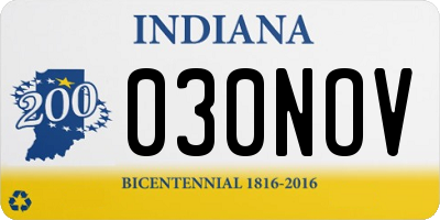 IN license plate 030NOV