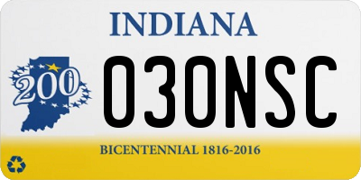 IN license plate 030NSC