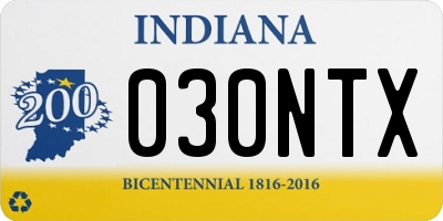 IN license plate 030NTX