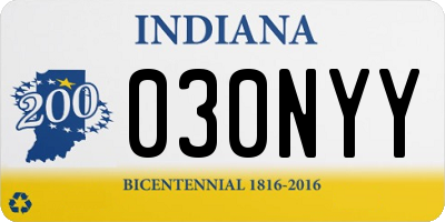 IN license plate 030NYY