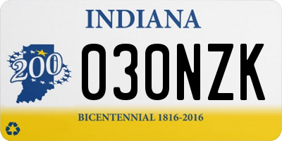 IN license plate 030NZK