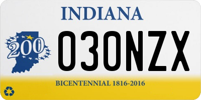 IN license plate 030NZX