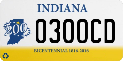 IN license plate 030OCD